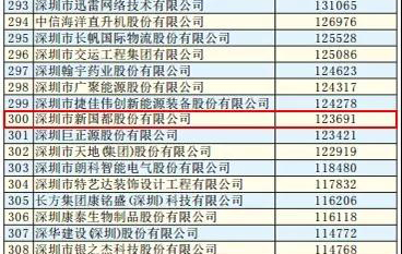 新国都获评300强