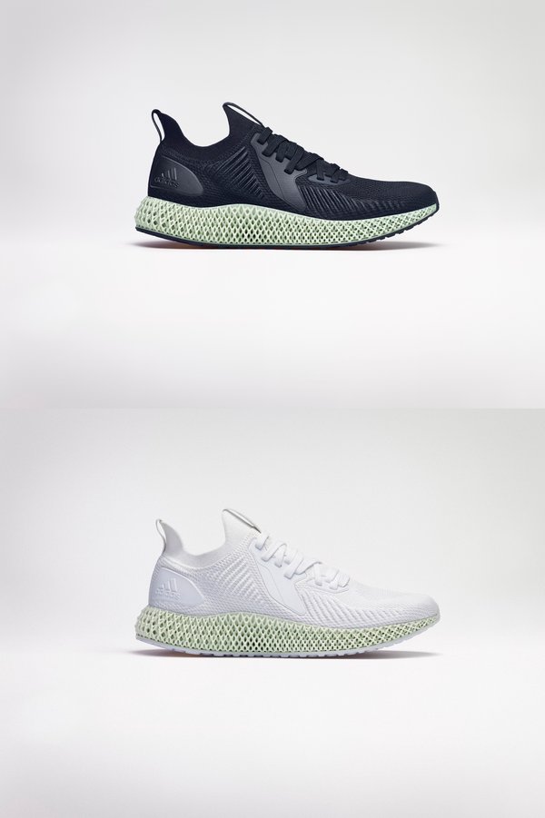 阿迪达斯ALPHAEDGE 4D跑鞋黑绿配色 与 白绿配色