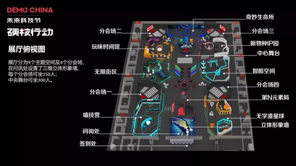 2019DEMO CHINA创新中国未来科技节展厅俯视图