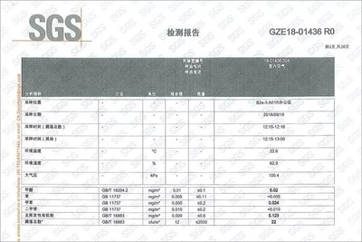 室内空气质量检测显示甲醛、苯系物、VOC检出量均低于限量值