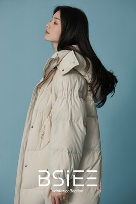BSiEE本涩冬春新品 可拆卸连帽长款羽绒服