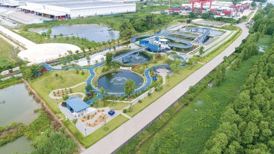 李锦记新会生产基地的湿地公园 李锦记新会生产基地的湿地公园