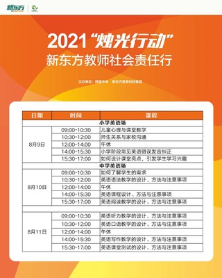 2021年8月9日，2021“烛光行动 -- 新东方教师社会责任行”包头站正式开课