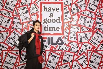 演员、歌手姜潮身穿FILA x have a good time联名系列